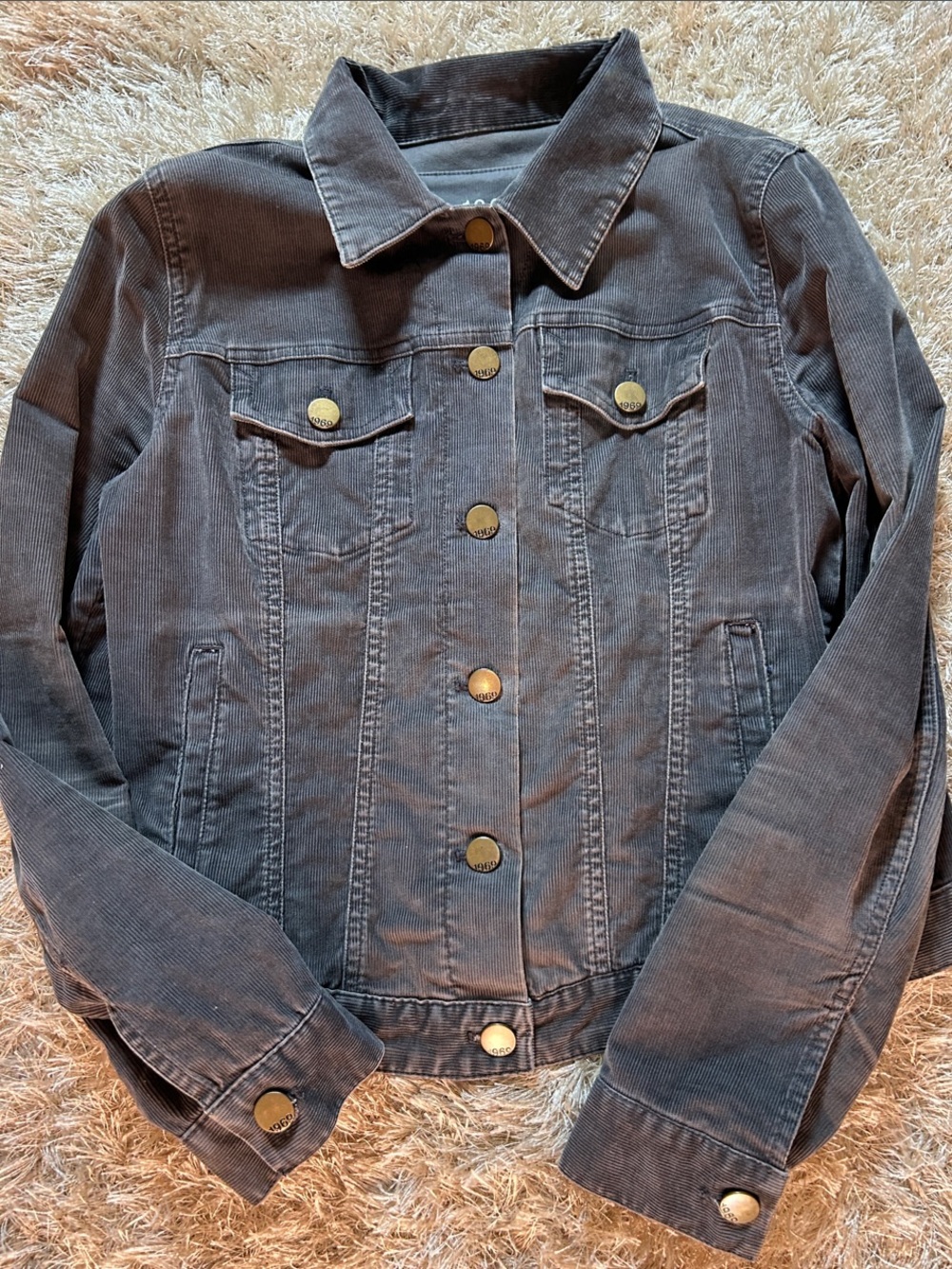 GAP Charcoal Corduroy Jean Jacket